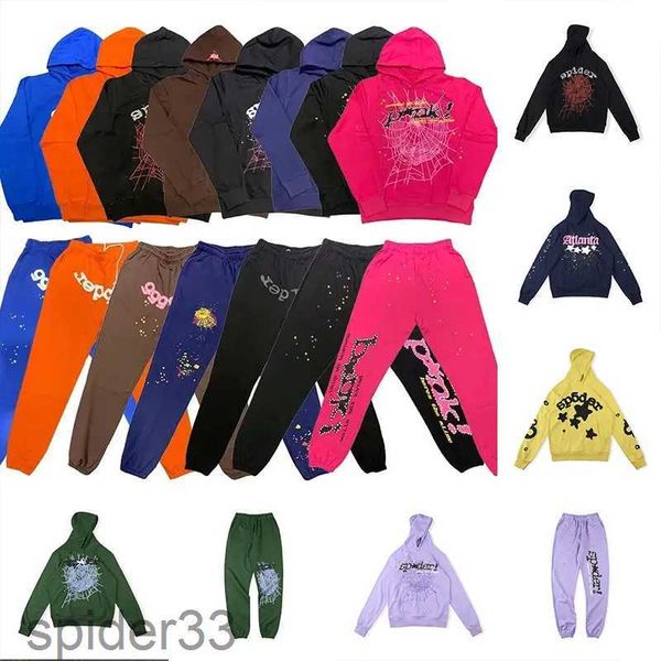 Sudaderas con capucha de araña Pink Spider 555555 Chándales para hombres Conjuntos de diseñador Sudadera con capucha Pantalones Chaqueta Sudadera casual Sp5der Young Thug Set Joggers Impresión Sudadera 35CB PHD9