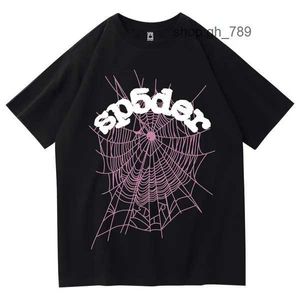 Camisetas para hombre de araña 555 Hip Hop Kanyes Style Sp5der camiseta Spider Jumper Cantantes jóvenes europeos y americanos de manga corta 8TI1