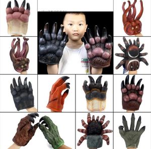 Spider Puppet Dinosaur Hand Puppet Animal Action Finger Children Toy Interactive Guantes suaves de la fiesta de regalo 2312227