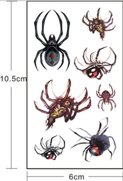 Cicatrices de araña Tatuajes Etiqueta engomada de la decoración Pegatinas de Halloween Serie Fake Scab Maquillaje Fiesta Horror Herida A prueba de agua Impermeable Paster 105 * 60 de calidad superior