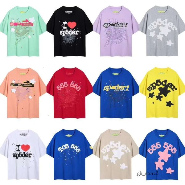 Camisa de araña 555 Mens Designer THISH SP5ider Men Designer Clother Camiseta Spider Spider Sp5er Young Thug Men Woman Foam Impresión de algodón puro 799