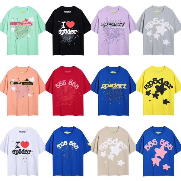 Spider Shirt Mens Designer T-shirt SP5der5555 Hommes Designer Vêtements de haute qualité Tee Shirt Sp5der Young Thug Men Woman Sp5der mousse imprimée en coton pur Tshirt KJ