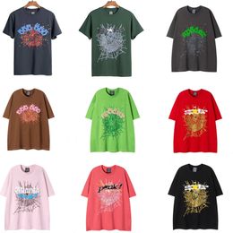 Spider t-shirt hommes designer t-shirt numéro 55555 étoiles mousse impression haute qualité pur coton rose vert femmes t-shirts à la mode couple tee lâche polyvalent hommes t-shirt été