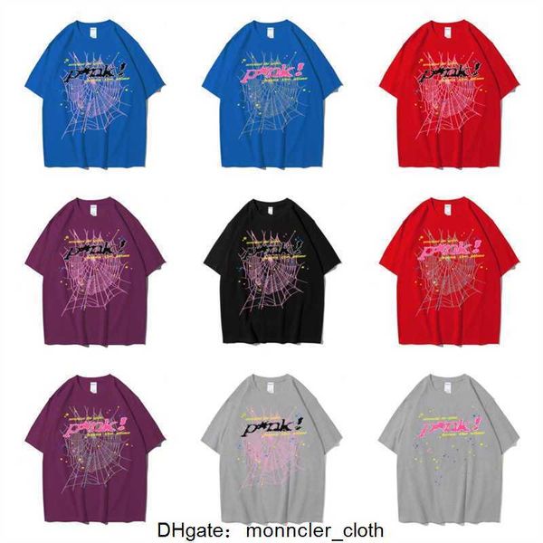T-shirt Spider Sp5der Young Thug 555555 T-shirts été hommes femmes mode noir rose Hip Hop vêtements à manches courtes E70C