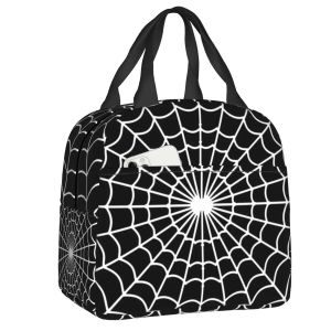 Spider Web Lunch Bag vrouwen koelere thermische geïsoleerde lunchbox voor studentenschool werk picknick voedseltas tassen