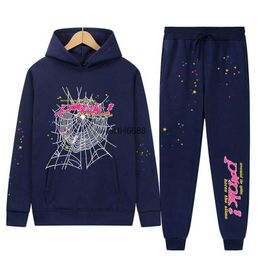 Spinnenweb Herenhoodie Designer Sp5der Dameshoodies Mode 55555 Sweatshirts Trendy Young Thug Unisex Letter Roze Tweedelige set Efqq