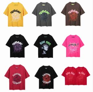 Spider Web Men's T-shirt Designer Sp5der Camisetas Femininas Moda 55555 Mangas Curtas Primavera / Verão Marca Impressa Lazer Redondo Pescoço Vj09