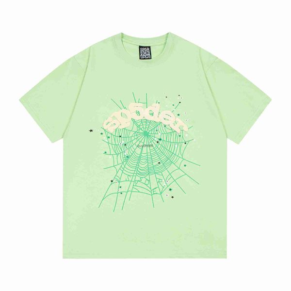 Spider Web Camiseta para hombre Diseñador Sp5der Camisetas para mujer Moda 55555 Mangas cortas Espuma Impreso Algodón suelto Verano M3CH