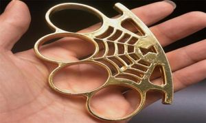 Spider Web Forma Metal Brass Knuckle Duster Four Finger Tiger Fingers Outdoor Security Pocket Mochila EDC Tool6080268