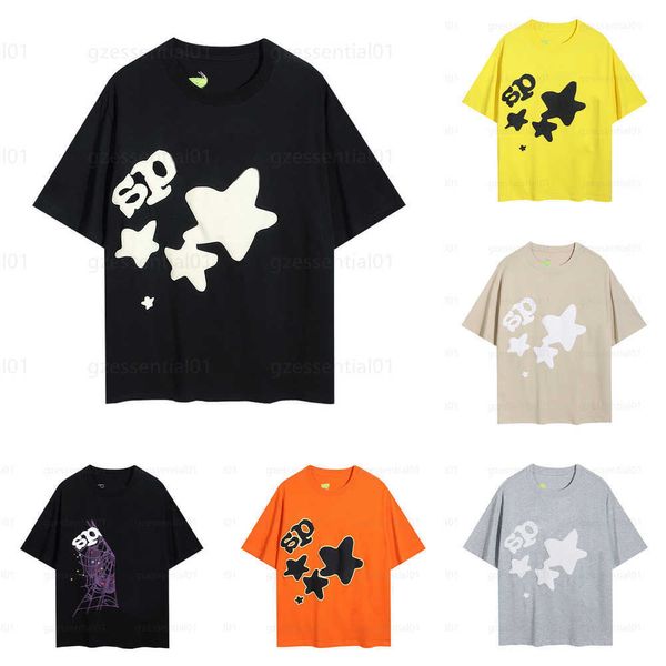 Spider555 Camisa Men Tamisas de verano Termina Spider Web Manga corta All Styles Camisetas de algodón Blend Hip Hop Outdoors S-XL Star Style Designer Camisetas de diseñador