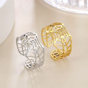 SpiderMan Ring Verstelbare Opening RVS Spider Web Ring Vergulde Zilveren Kleur Stijlvolle Sieraden Cadeau met doos Groothandel en Dropshipping Ondersteund