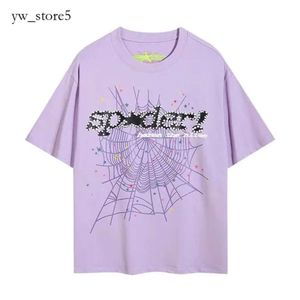 Spiders Sp5ders Designer T 2024 Summer para hombres y mujeres TEE GRÁFICA CAMA 555 Camiseta Pink Black White Young Thug 55555 Camisa 461d