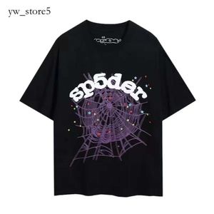 Spiders Sp5ders Designer T 2024 Summer para hombres y mujeres TEE GRÁFICA COLO 555 Camiseta Pink Black White Young Thug 55555 Camisa 8C02