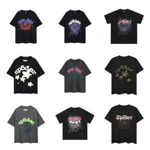 Camisas Spiders Sp5ders Diseñador de camisetas para hombres Algodón de manga corta Cuello TELA ELECHA GEOMÉTRICA HOP HOP ROCA ROCA LOLE TEE TEE TEE Mens 764 VG4R