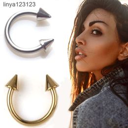 Spike Hoop Piercing Real Rvs Neus Septum Ring voor Mannen Vrouwen Kraakbeen Oorbellen Lip Tepel Wenkbrauw Ringen Groothandel Prijs