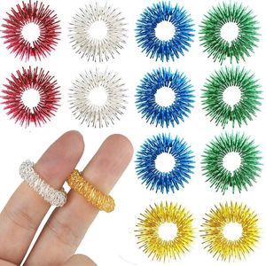 Spiky Zintuiglijke Ring Fidget Speelgoed Voor Vinger Massage Hand Acupressuur Massager Stress Circulatie Ringen 0225
