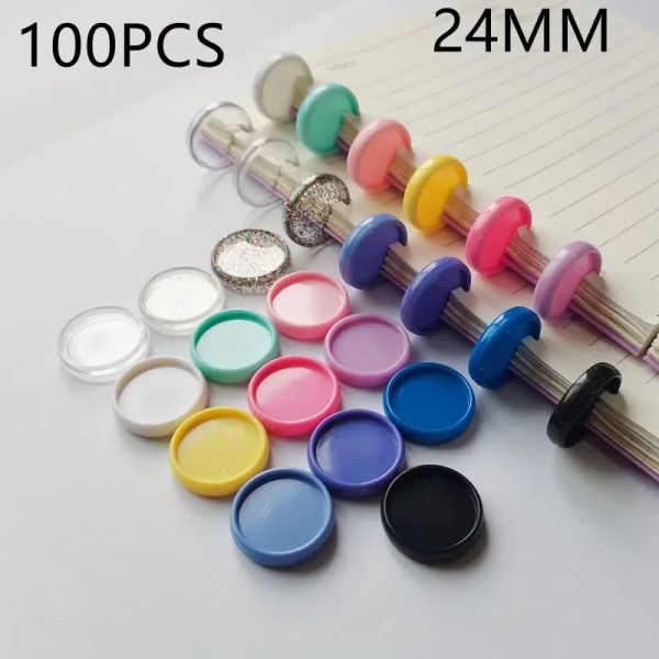 Épines 100pcs 24 mm couleur pêche coeur anneau de classe