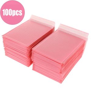 Épines 100pcs Bubble Mailers Enveloppes Perle Film Gift Gift Mail Enveloppe Sac pour magazine Book Magasine Mailer Self Seal Pink