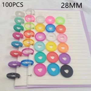 Stekels 100 stcs28 mm transparante jelly kleur plastic bindring ring champignon gat loseleaf notebook binding cd binding