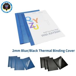 Stekels A4 Thermische bindingsafdekking: Rayson 2mm PVC -binddeksel, tot 18 vellen, 10/20 pc's, blauw/zwart, voor documenten.