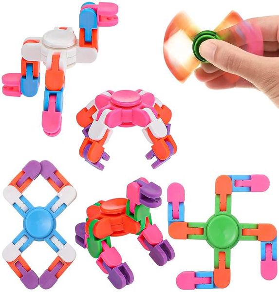 Toys de spinner Hand Twister Toy Toy Stress Relief Plastic Wacky Tracks Spinners Toyes Simple Hands Spinneres for Kids and Adult2467014