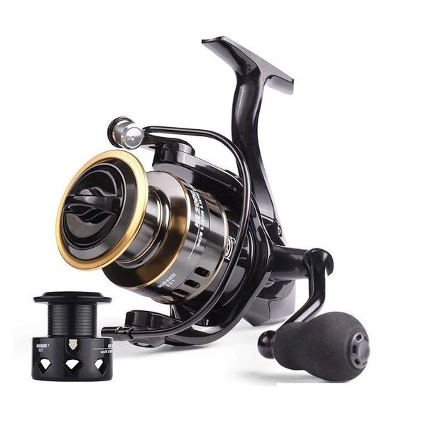 Carretes giratorios de pesca Reel HE5007000 Max Arrast 10 kg 5 2 1 Campo de metal de alta velocidad Agua salada Enviar Línea Drop Sports Outdoo DHDXW