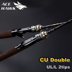 Spinning Rods CU DOUBLE 18m Leurre Canne À Pêche Action Rapide ULL Conseils Carbone Jigging tige 2 sections Tackle 230621
