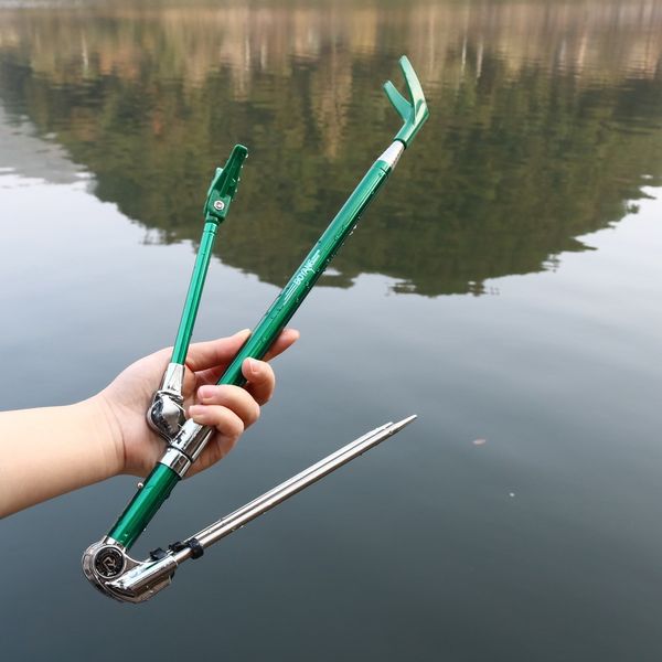 Spinning Rods Équipement de pêche Télescopique Porte-cannes à pêche Porte-canne à main pliant en acier inoxydable Utilisation 1.5M 1.7M 2.1M 2.3M 230627