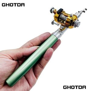 Spinning Rods Fishing Rod Reel Combo Set Mini Telescopic Pocket Pen Pole 220326249E Drop Delivery Sports Outdoors Otnlj Otlgl