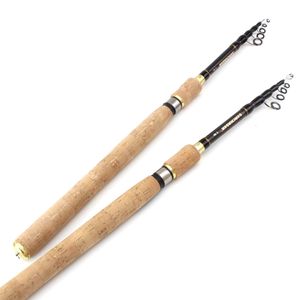 Spinning Rods High Quality 18m 21m 24m 27m Rod carbon telescopic fishing rod lure wooden handle pole Fishing Tackle 221203