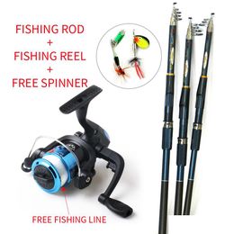 Spinhengels Nieuwe kunstaasmolens Spinning Reel Fish Tackle Hengels Hengel en Carbon FRP Ocean Rock Line Als geschenk Drop Delivery Sport Ou Dhb31