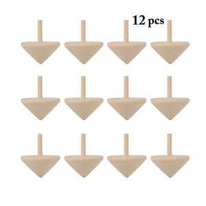 Tol 12 Stuksset Houten Speelgoed Traditionele Houten Spin Up Speelgoed Kind Vrije Tijd Hand Tekening Spinne 231017