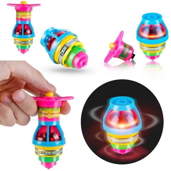 Toupie 1 pièces Flash lumineux hauts jouet coloré éjection clignotant Led Gyroscope enfants jouets classiques 231025