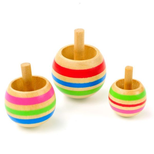 Spinning Top 3pcs Madera Flip Over Tippie Juguete mágico Niños Juguetes Niños Favor Regalo 230626