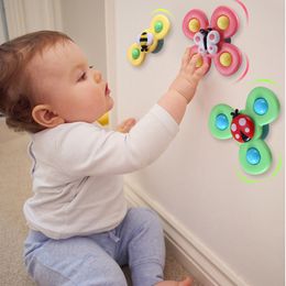 Draaiende top baby cartoon spin speelgoed kleurrijk insect fidget spinner speelgoed om stress educatief bad speelgoed te verlichten voor baby peuter cadeau 230210