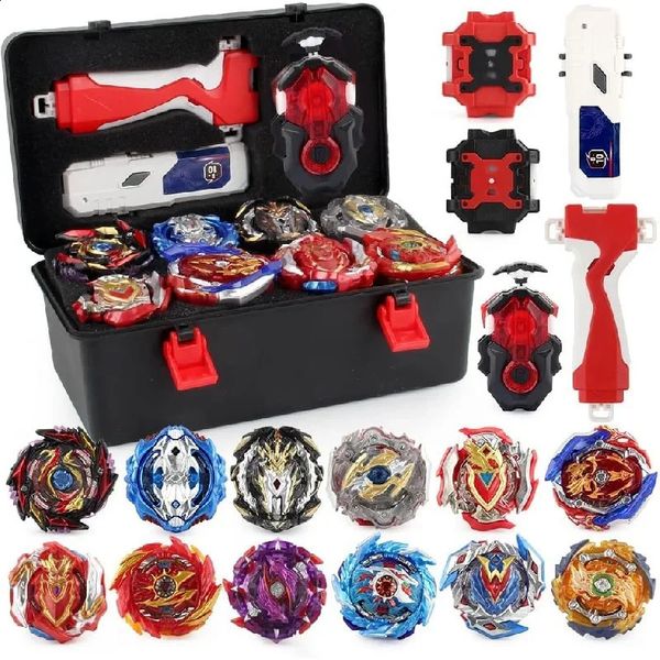 Spinning Top Beyblade Burst Gyro Toy Set 12 3 Juego de batalla con caja de almacenamiento portátil Regalo del día de los niños 231030