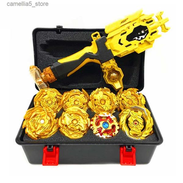 Spinning Top Beyblades Burst Metal Fusion Golden GT Set 12 piezas giroscopio con manillar en caja de herramientas juguetes para niños Q231013