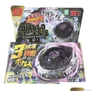 Peonza Bx Toupie Burst Beyblade Peonza Metal Fusion Masters Diabl Nemesis Xd Bb122 Fury 4D Star Starter Set con lanzador Dhynp