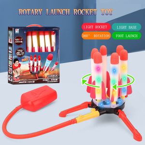 Toupie Type de pied pour enfants Soaring Rocket Toy 360 Rotation Sports de plein air 6 Burst Simulation Cadeau d'anniversaire 230630