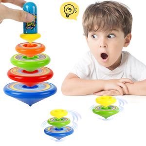 Toupie pour enfants, rotation à la main lumineuse, jouet de couleurs superposées, cadeau d'anniversaire aléatoire, 231013
