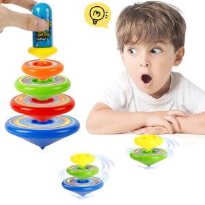 Spinning Top Childrens Hand Turning Luming Stacking Superposant Couleur Touet Random Birthday Gift 230626