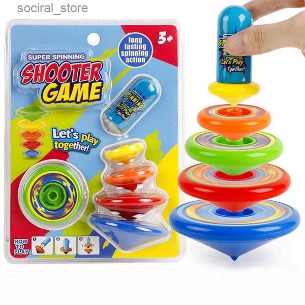 Spinning Top Childrens rotatif gyroscope pliant pliant rotatif top empilement de jouets Gyroscope Lanceur de couleur rotation Toy Party Birthday Gift L240402