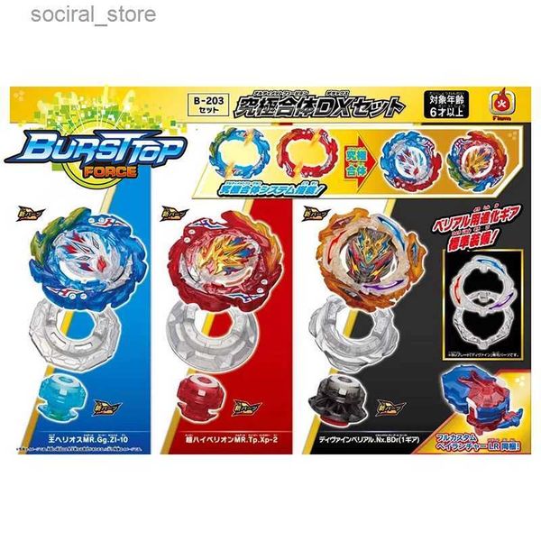 Spinning Top Dynamite Battle Soyez réglé B-203 Ultimate Fusion DX Set Booster B203 Spinning Top avec Custom Launcher Kids Toys for Boys Gift L240402