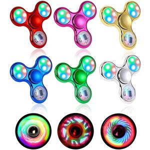 Tol EDC LED-licht Lichtgevend Fidget Spinner Speelgoed Veranderingen Hand Golw In The Dark Anitstress Volwassen Kinderen Stress Relief Speelgoed 231018