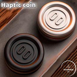 Toupie EDC Toy Fidget Spinner Pig Coins Haptic Coin Métal Décompression Magnétique Push Slider Fingertip Gyro Skilltoy 230703