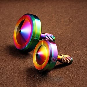 Toupie FEGVE Paix intérieure Mini Gyro Fidget Spinner Spinners à main en acier inoxydable Perles en céramique en métal Antistress Jouet de rotation de bureau 231118