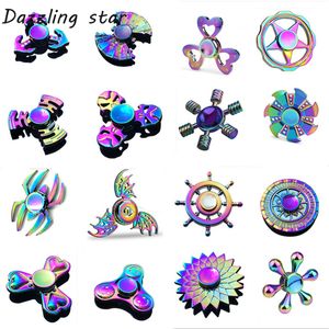 Spinning Top Hand Spinner EDC Fidget Spinner Metal Rainbow Spiner Anti-Anxiety Toy for Spinners Focus Relieves Stress ADHD Finger Spinner 230613