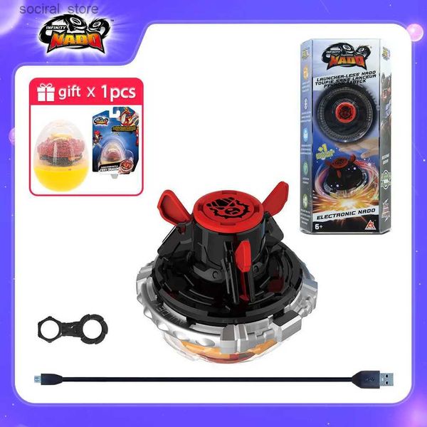 Spinning Top Infinity Nado 3 Original Electronic Boxing Bear Controlador de infrarrojos Giroscopio Rotación de anillo de metal Top Rotación automática de niños Anime L240402