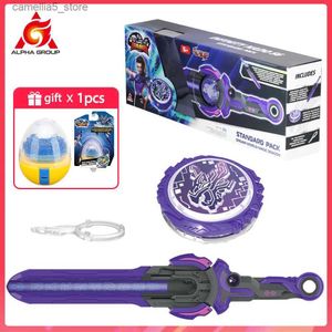 Spinning Top Infinity Nado 6 Paquete estándar-Dream World Magic Dragon Glowing Metal Spinning Top Gyro con Monster Icon Sword Launcher Kid Toy Q231013