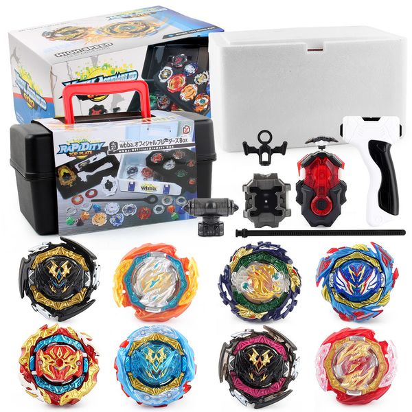 Toupie De Luxe Blayblade Burst Bey Gyro Métal Spinning Battle Top Enfants Jouets Bley Booster Launcher Set avec Coffret De Rangement Cadeau 230504